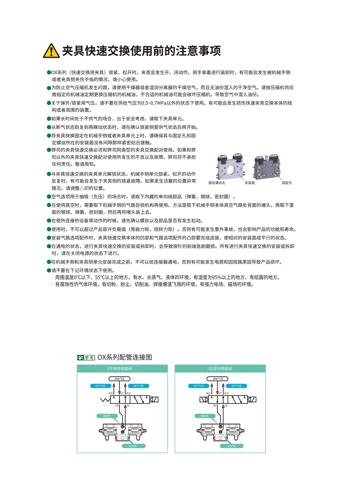 ①使用前的注意事项